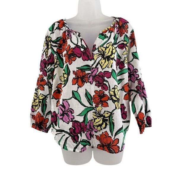 Roberta Roller Rabbit Womens Top Size Small Lucy Jorales Iris Floral Print - Picture 1 of 11
